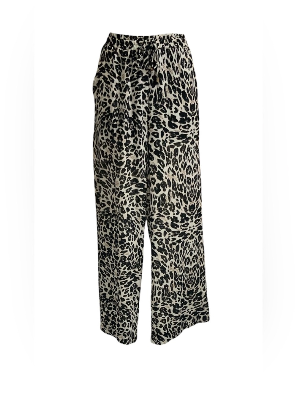 Kardashian Kollection Leopard Print Wide-Leg Pants